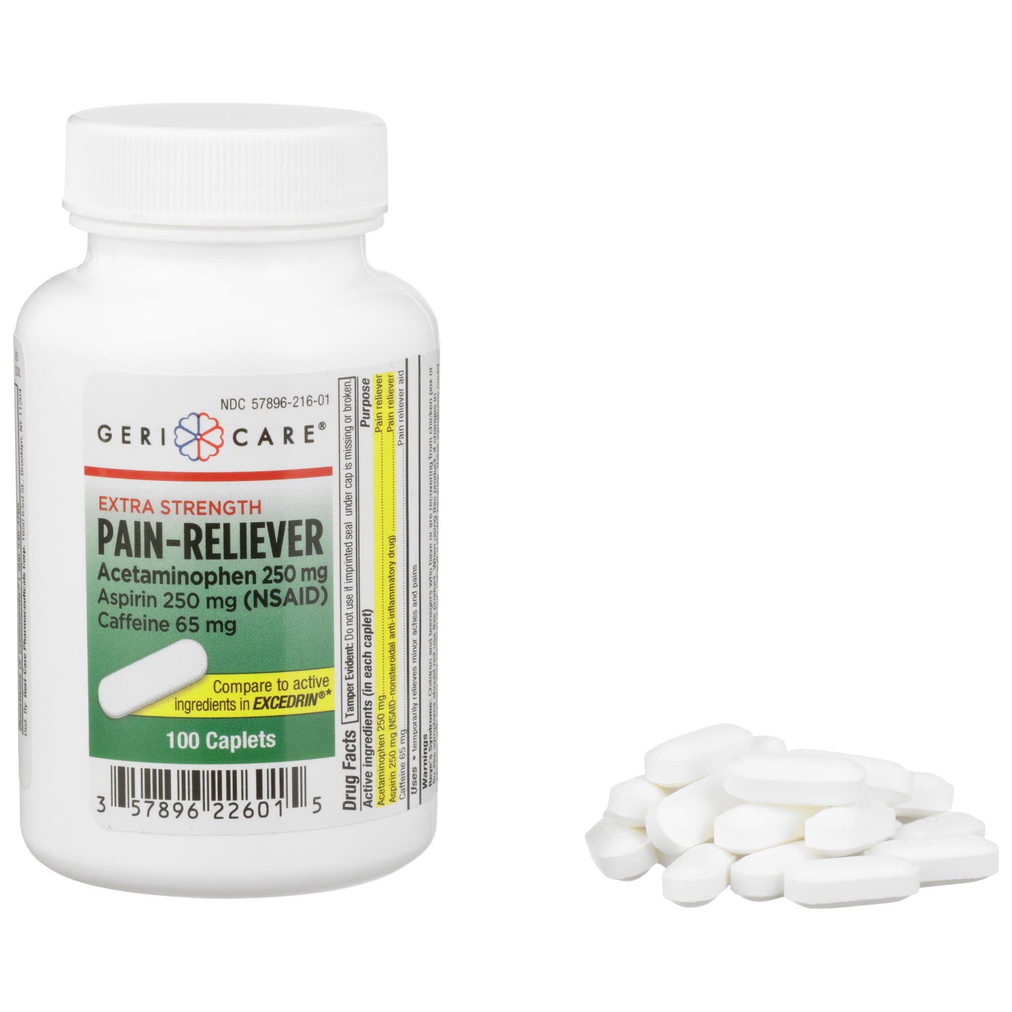 Geri-Care 250 mg - 65 mg Strength Pain Relief Caplet