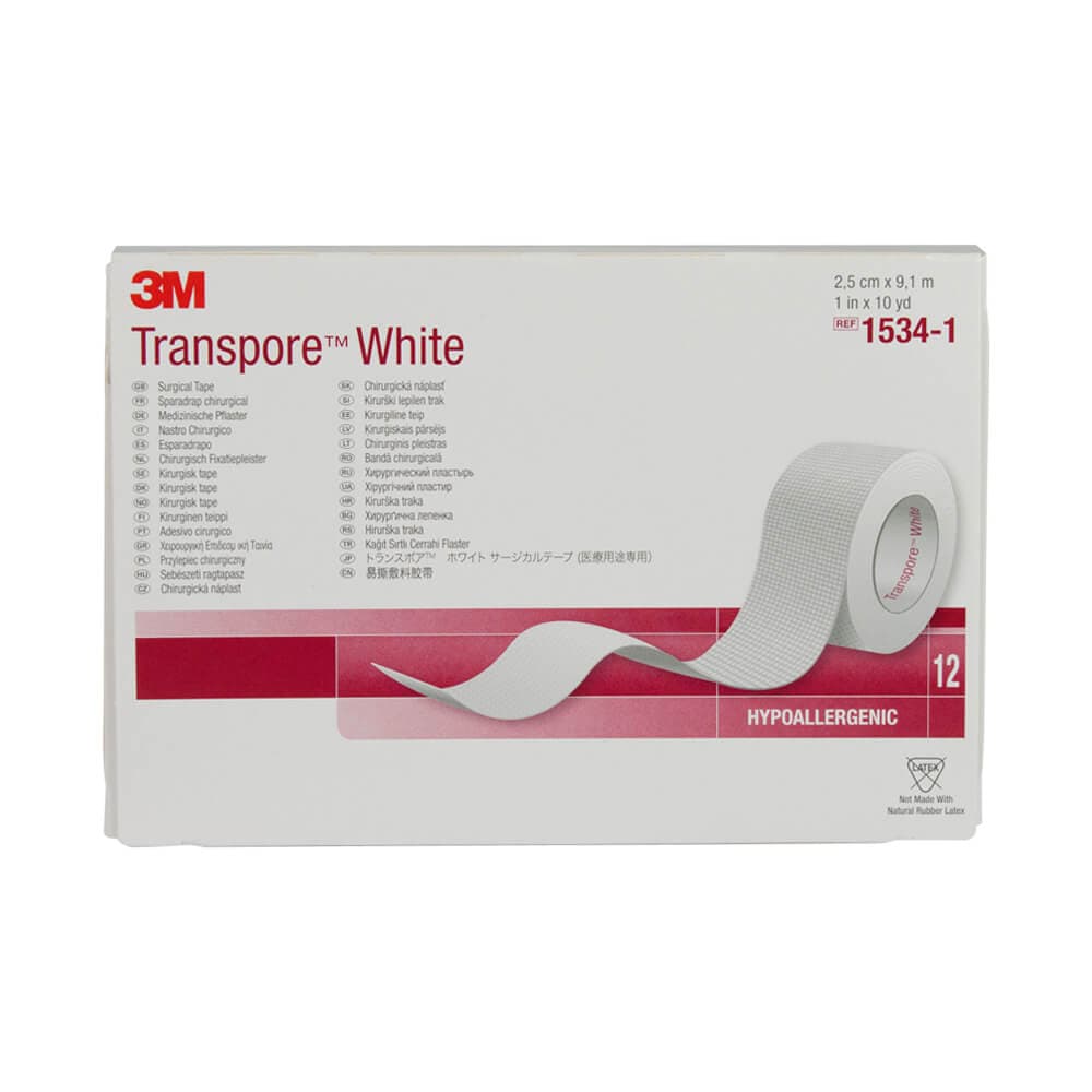 Transpore Hypoallergenic Surgical Tape, White - Image 1