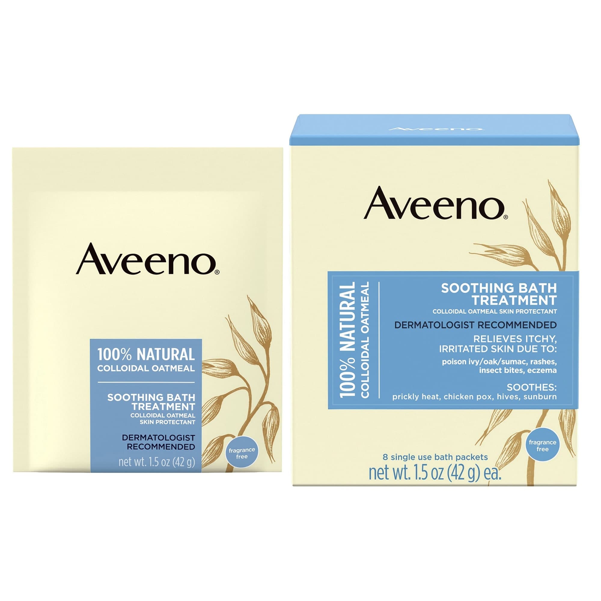 Aveeno Colloidal Oatmeal Soothing Bath Treatment, 1.5 oz - Image 1