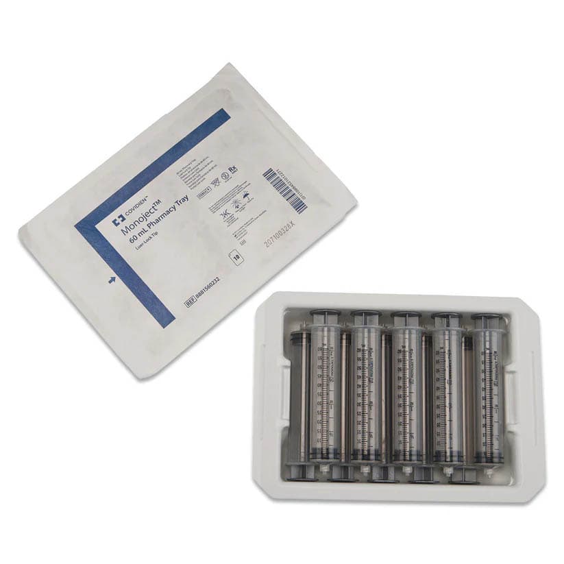Monoject Pharmacy Tray with Luer-Lock Tip Syringes, 35 mL