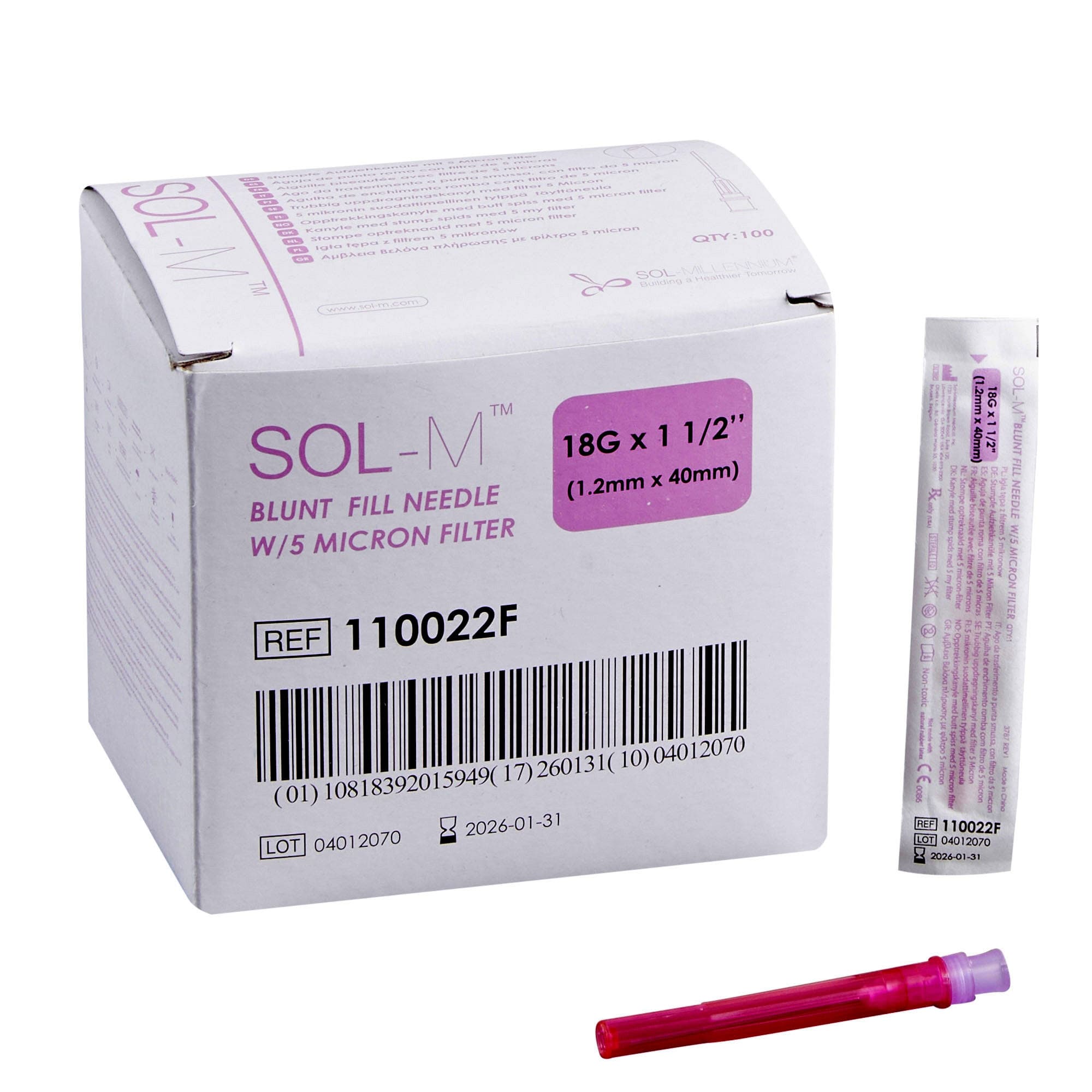 SOL-M Filter Needle Without Syringe
