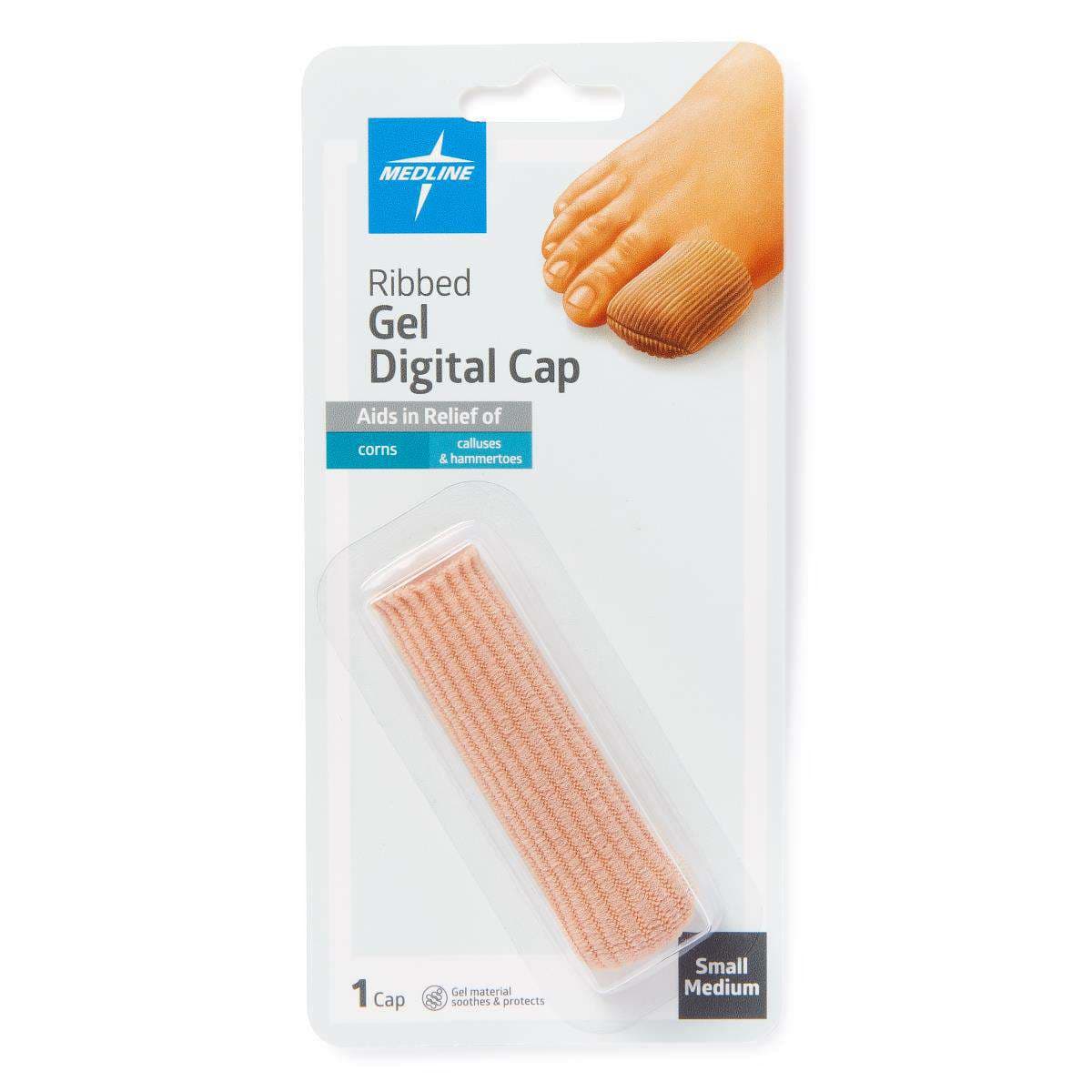 Medline Gel Ribbed Digital Toe Caps - Image 1