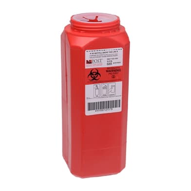 Post Medical A.N.D. Sharps Container Red Base 10 H x 3 W x 3 D Inch - Case of 12