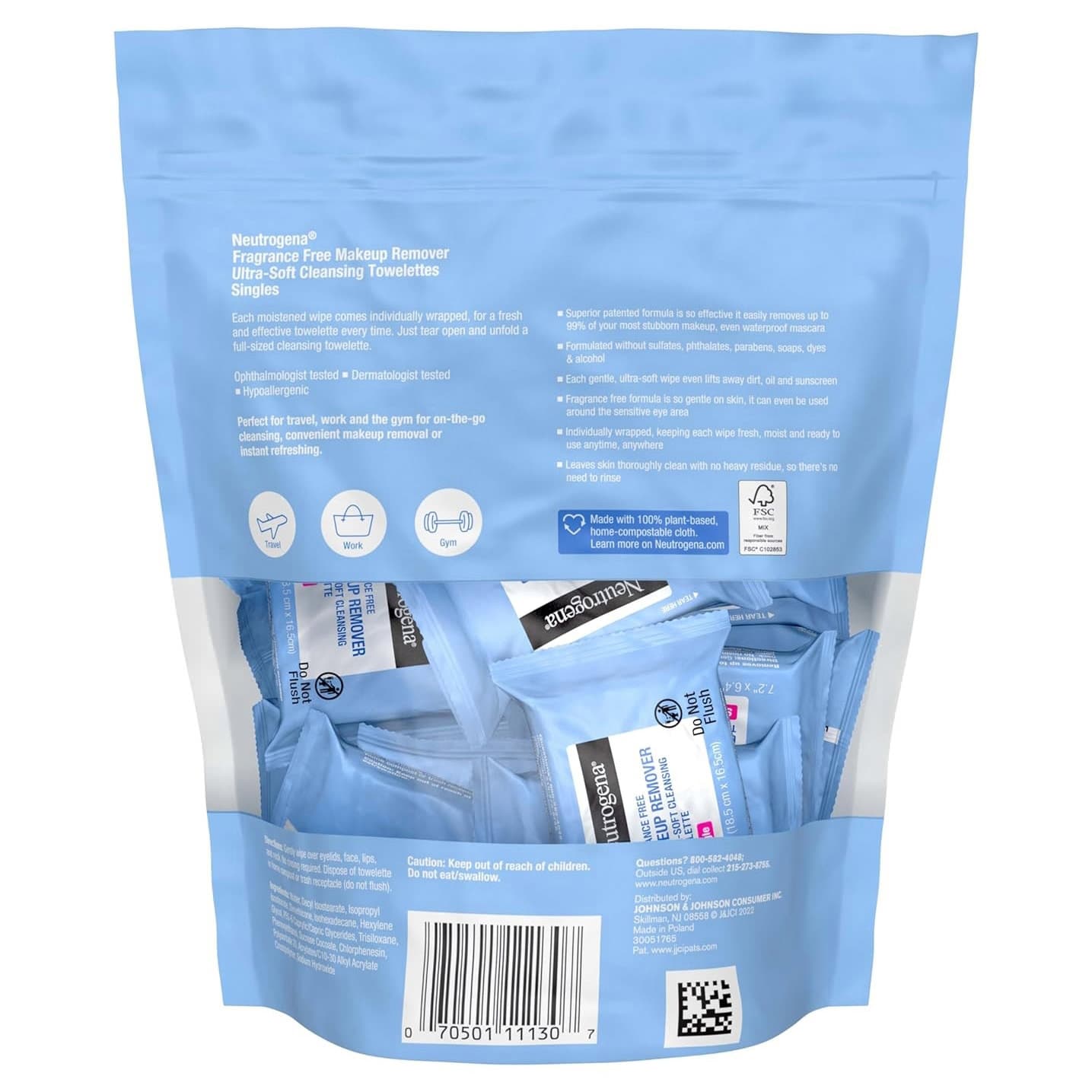 Neutrogena Makeup Remover Wipes, Singles - Image 3