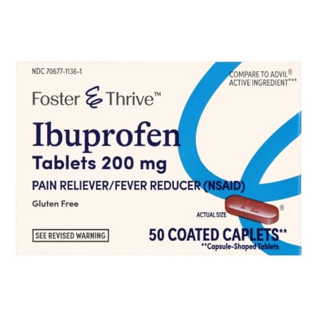 Foster & Thrive Ibuprofen Pain Relief Caplet - 200 mg