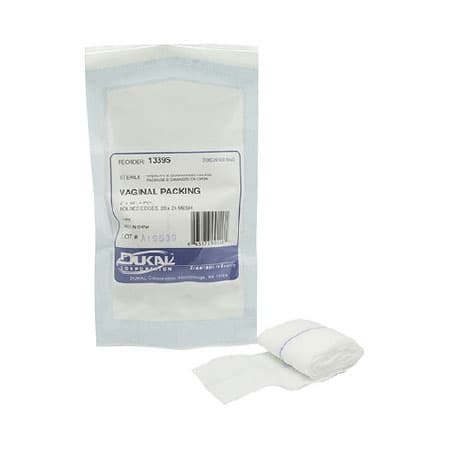 Dukal Sterile Cotton Vaginal Packing, 2 x 36 Inch - Case of 100