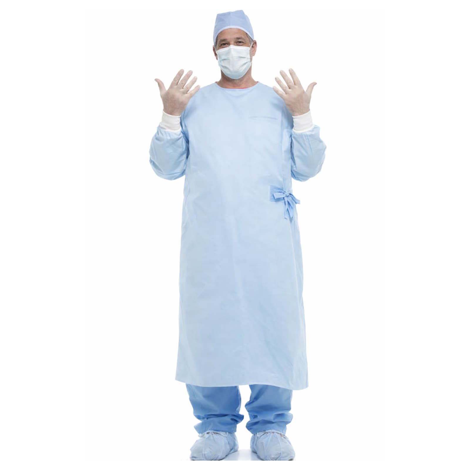 MICROCOOL Non-Reinforced Surgical Gown with Towel, Blue