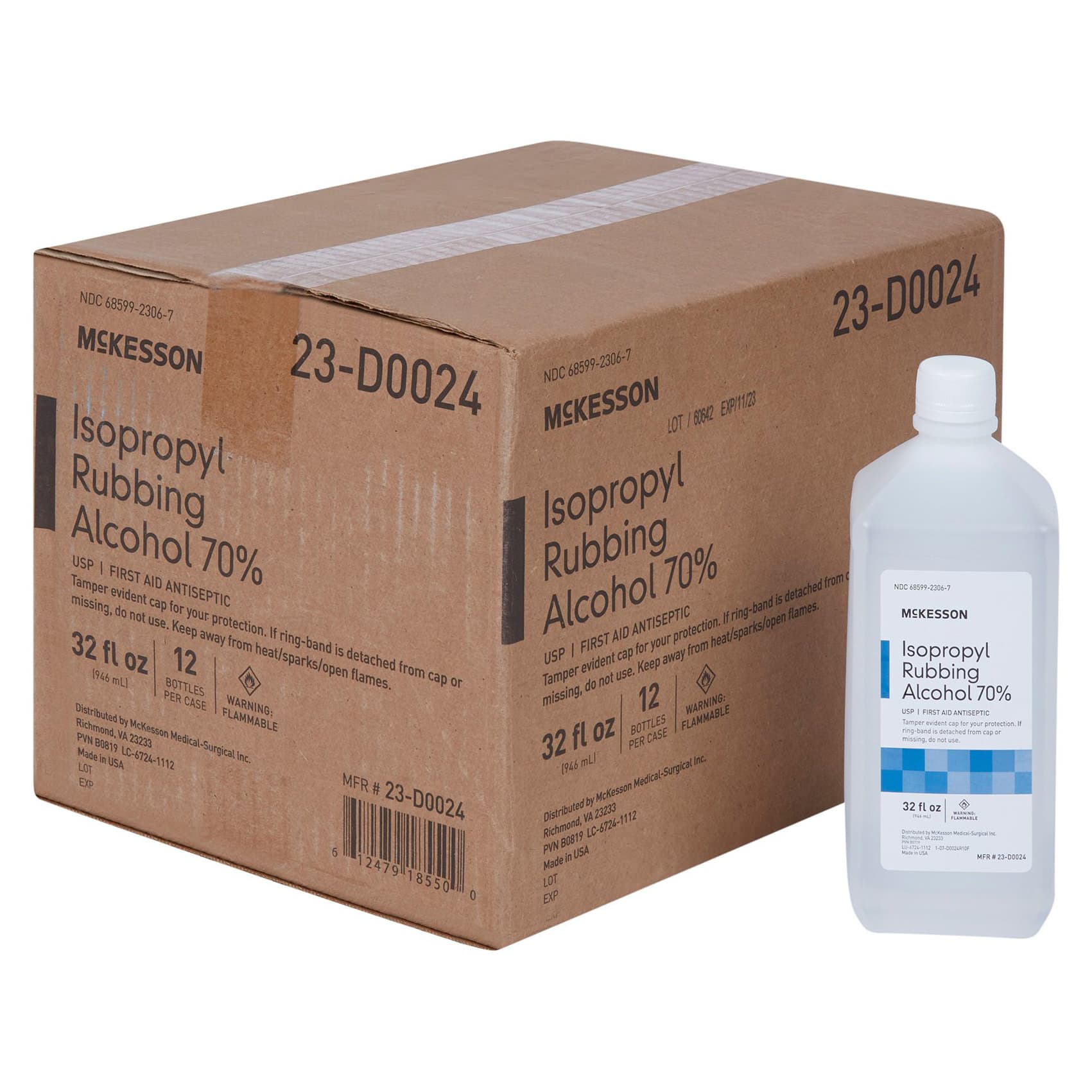 McKesson Isopropyl Rubbing Alcohol First Aid Antiseptic, 70% Strength, 32 oz - Image 5