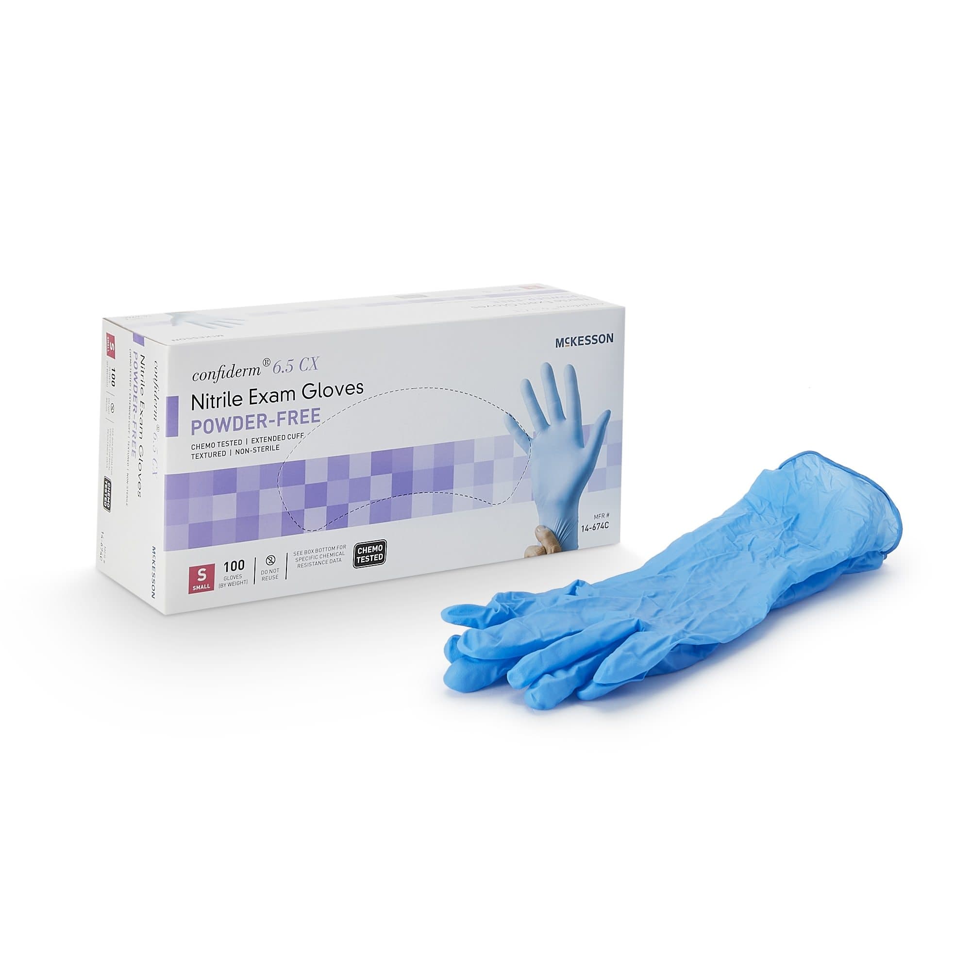 McKesson Confiderm 6.5CX Nitrile Powder Free Exam Gloves