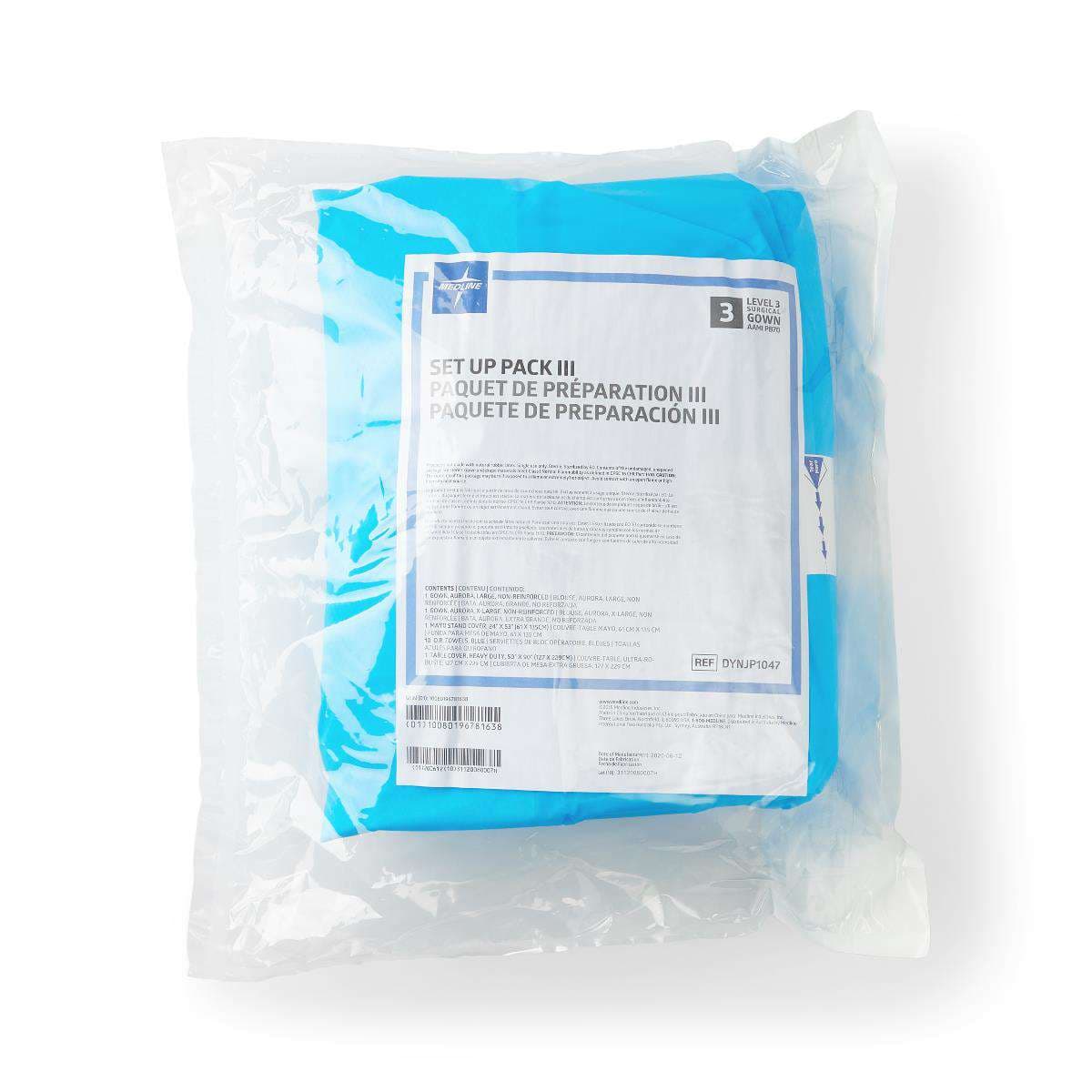 Medline Aurora Surgical Set-Up Pack with Drapes and Gowns - Case of 5 - Image 2