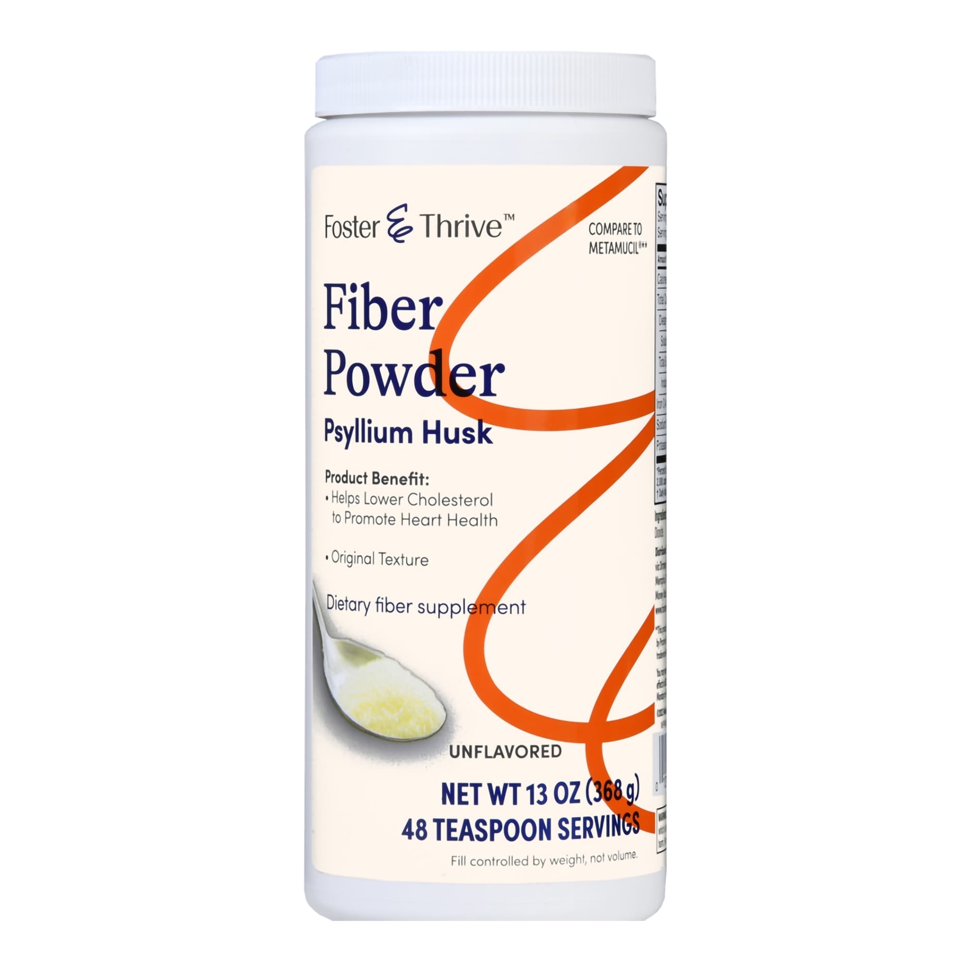 Foster & Thrive Psyllium Husk Fiber Supplement, Powder, Original Flavor, 13 oz - Each - Image 1