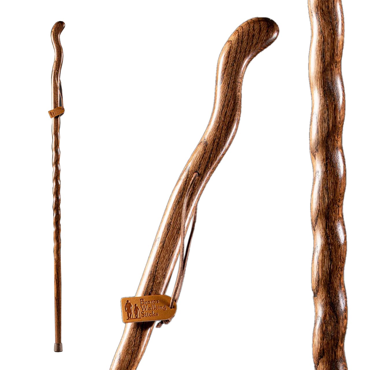 Mabis Brazos Twisted Oak Fitness Handcrafted Walking Stick - Image 1