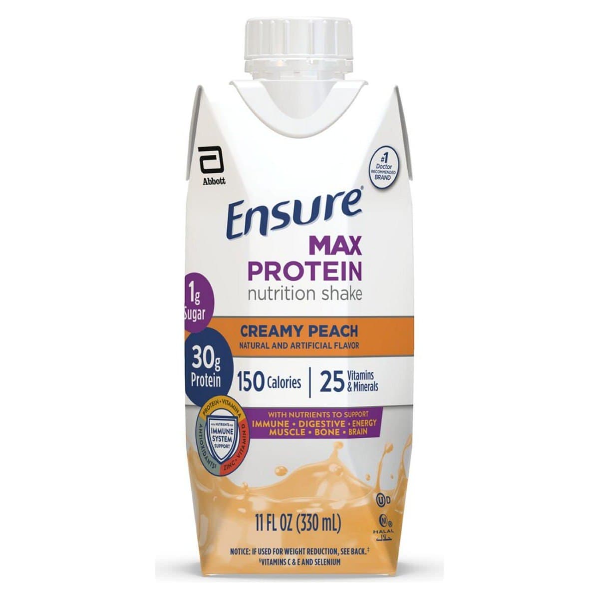 Ensure Max Protein Nutritional Shake, Creamy Peach, 11 oz - Each - Image 1