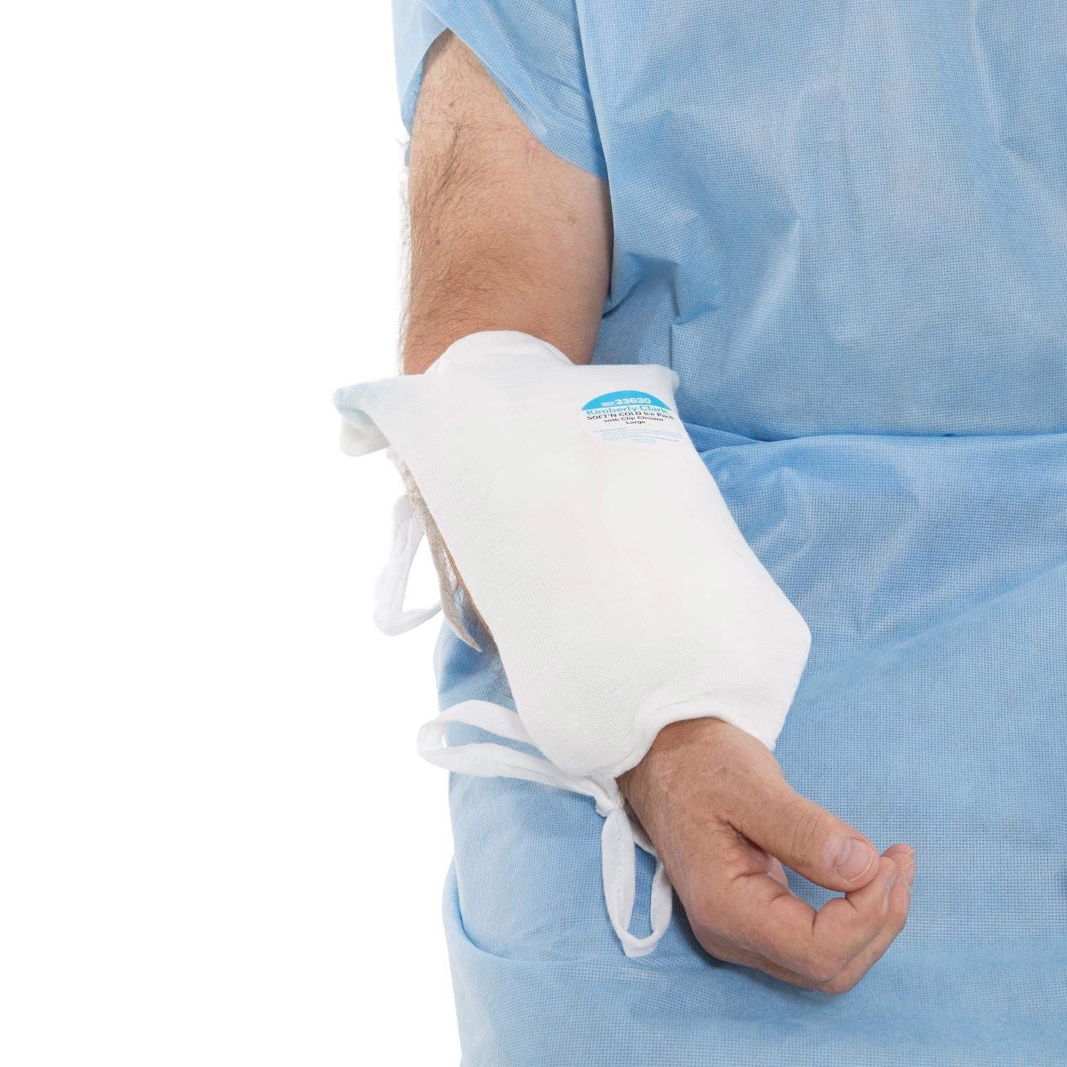 Halyard Soft'N Cold Ice Pack, 6 1/4" x 9 1/2", Clip Closure, 4 Ties - Case of 40 - Image 1