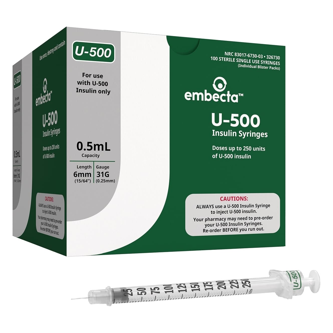 Embecta U-500 Insulin Syringes