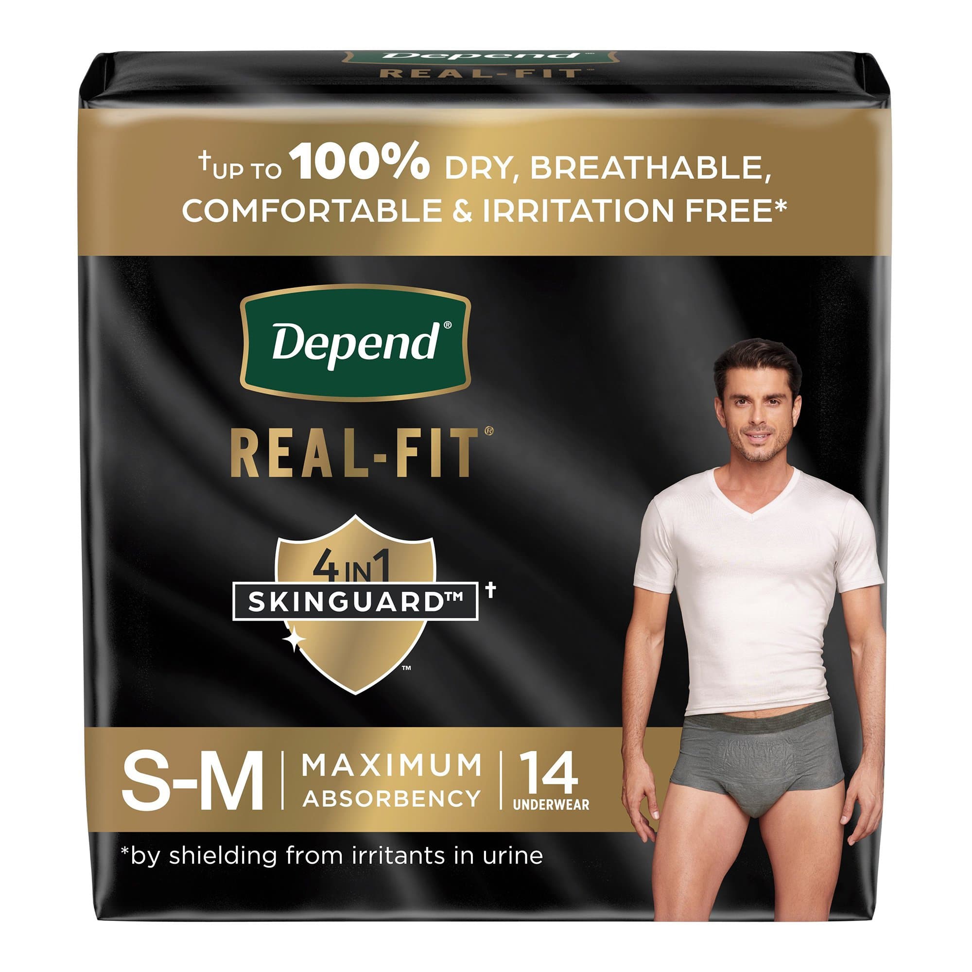 Depend Real Fit 4-in-1 Skinguard Underwear for Men