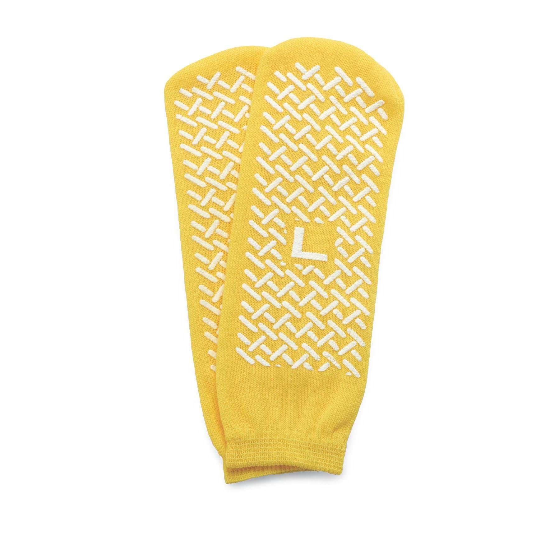 Medline Fall Prevention Patient Slippers, Yellow, Size L - Case of 48 - Image 1