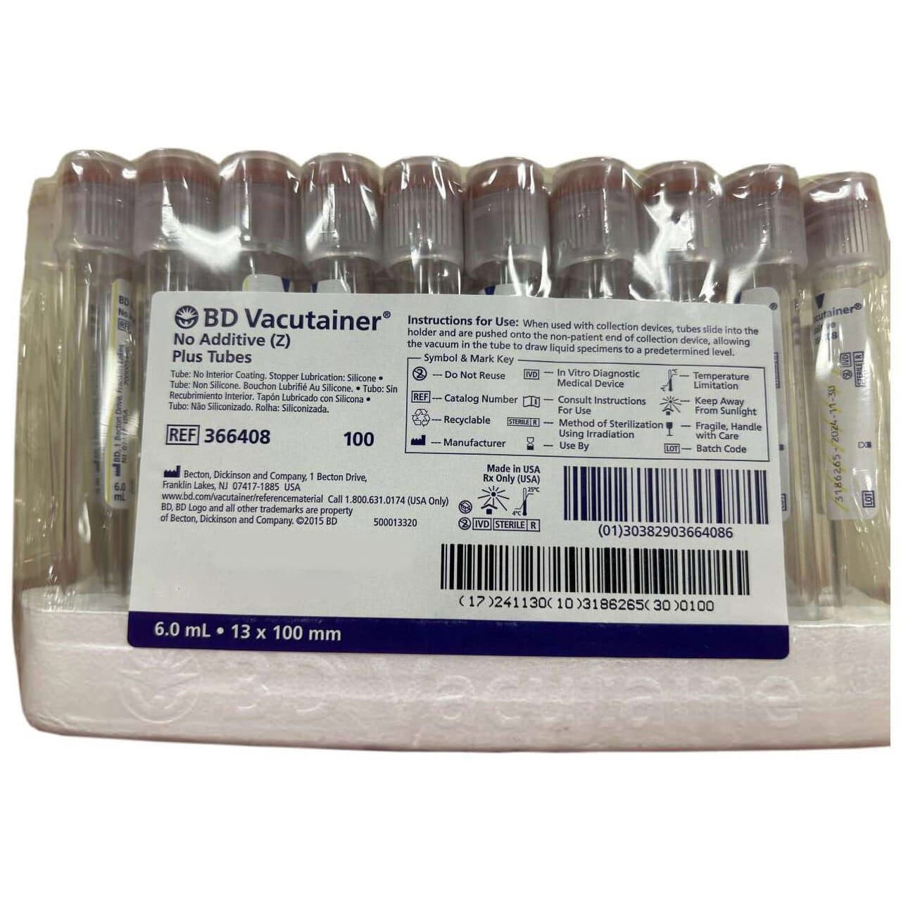 BD Vacutainer No Additive (Z) Plus Secondary Tube, 6 mL - Image 2