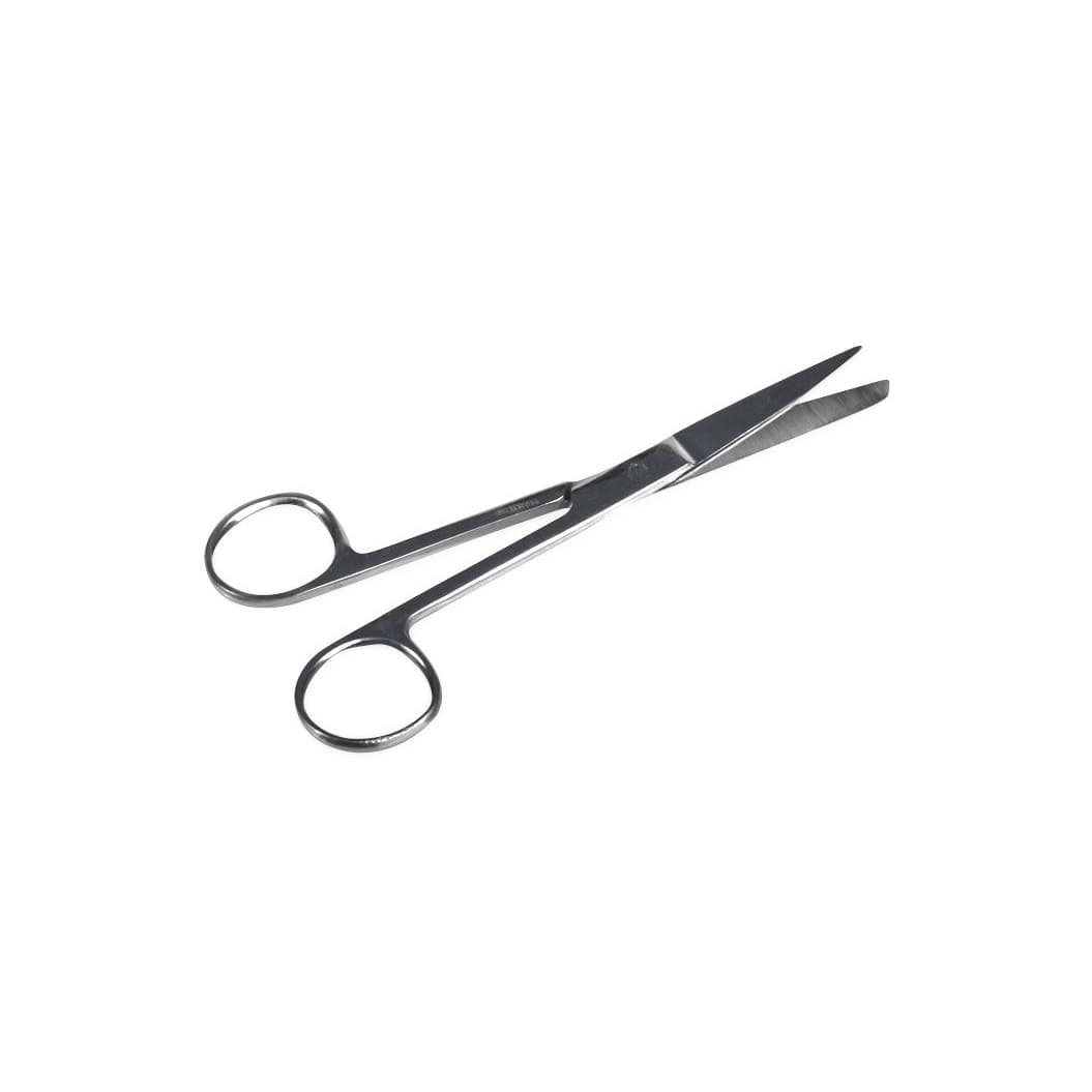 Medline O.R. Scissors, Nonsterile, Single-Use, Straight, Sharp-Blunt, 5.5" - Box of 12 - Image 1