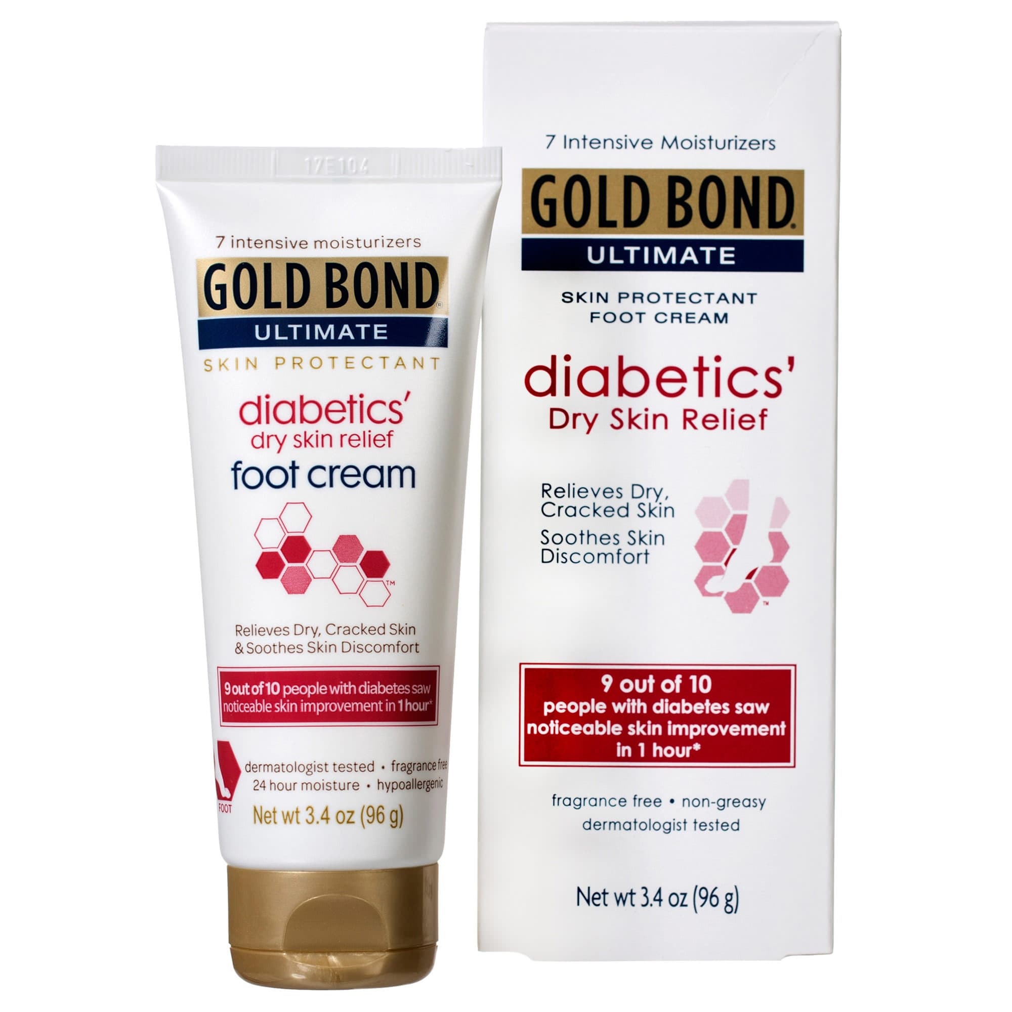 Gold Bond Ultimate Diabetics' Foot Moisturizer Cream, 3.4 oz - Image 2