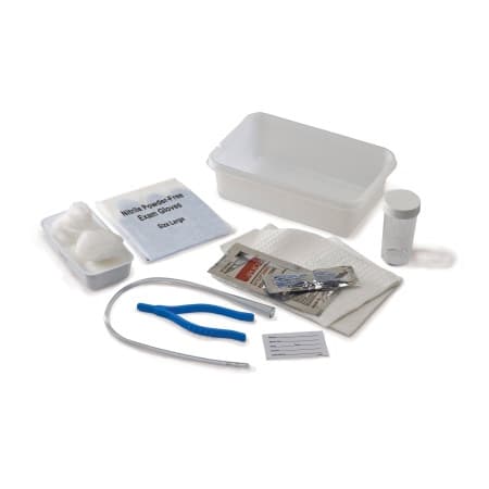Dover Intermittent Catheterization Open Tray with Vinyl Catheter, PVP solution - Image 1