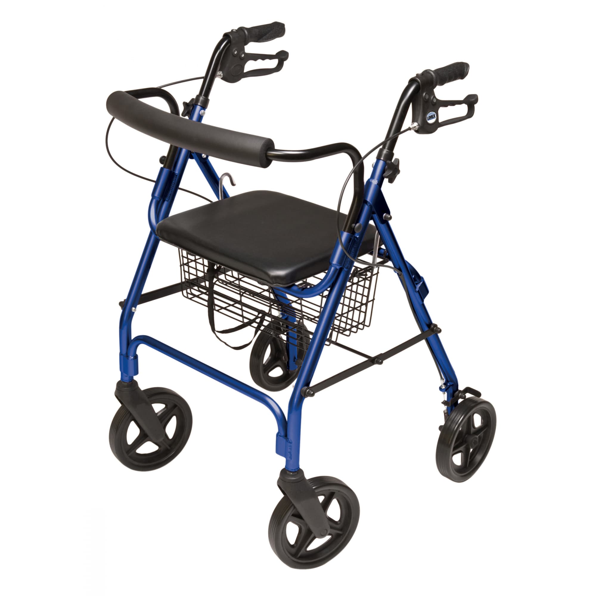 Lumex Walkabout Four-Wheel Contour Deluxe Rollator, Blue - Image 1