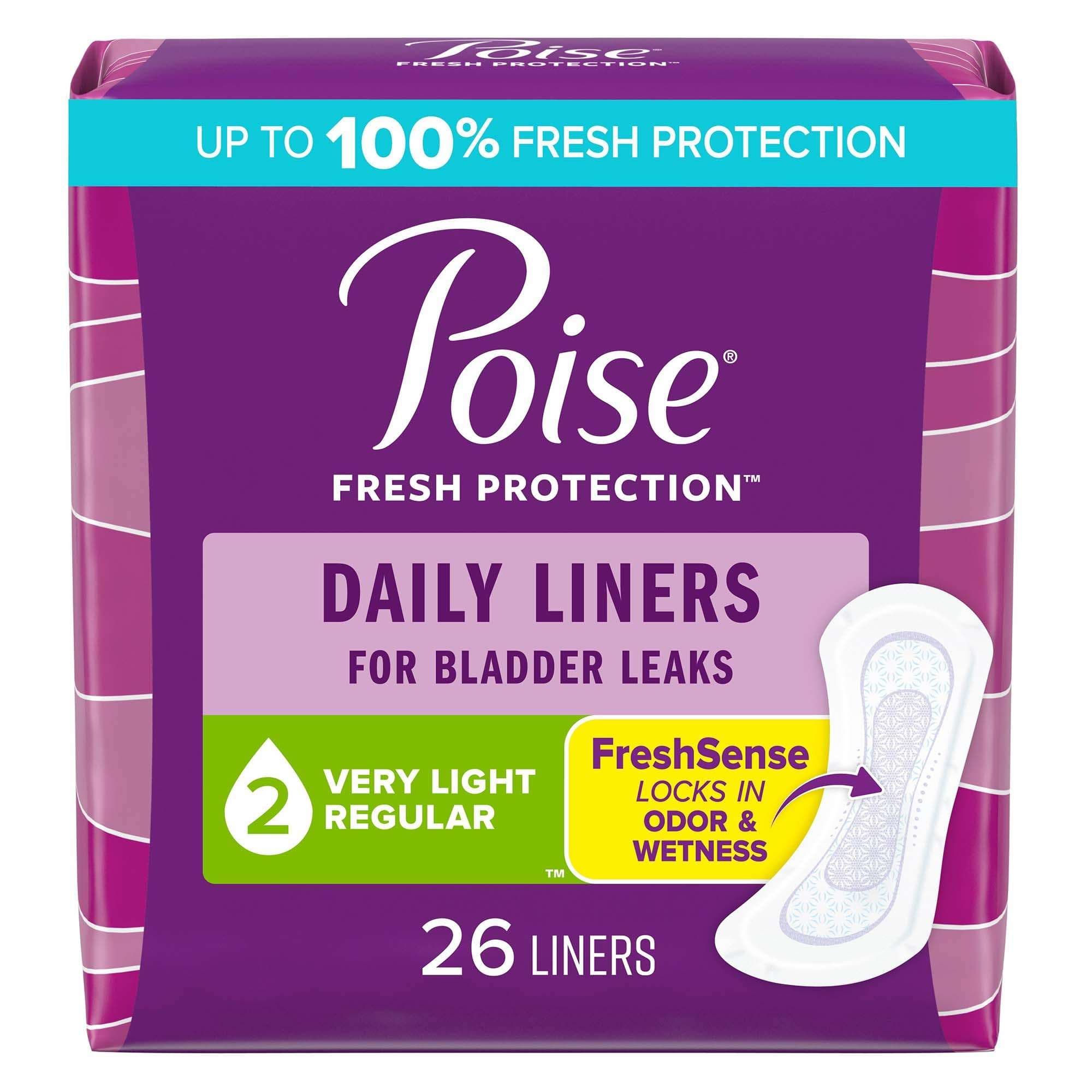 Poise Fresh Protection Daily Liners, Regular Length - Package of 26 - Image 1