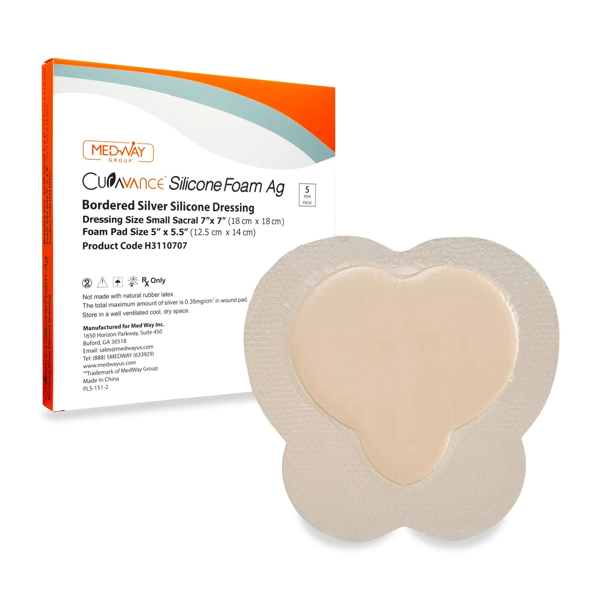 CuraVance Sacral Bordered Silver Silicone Ag Foam Dressings