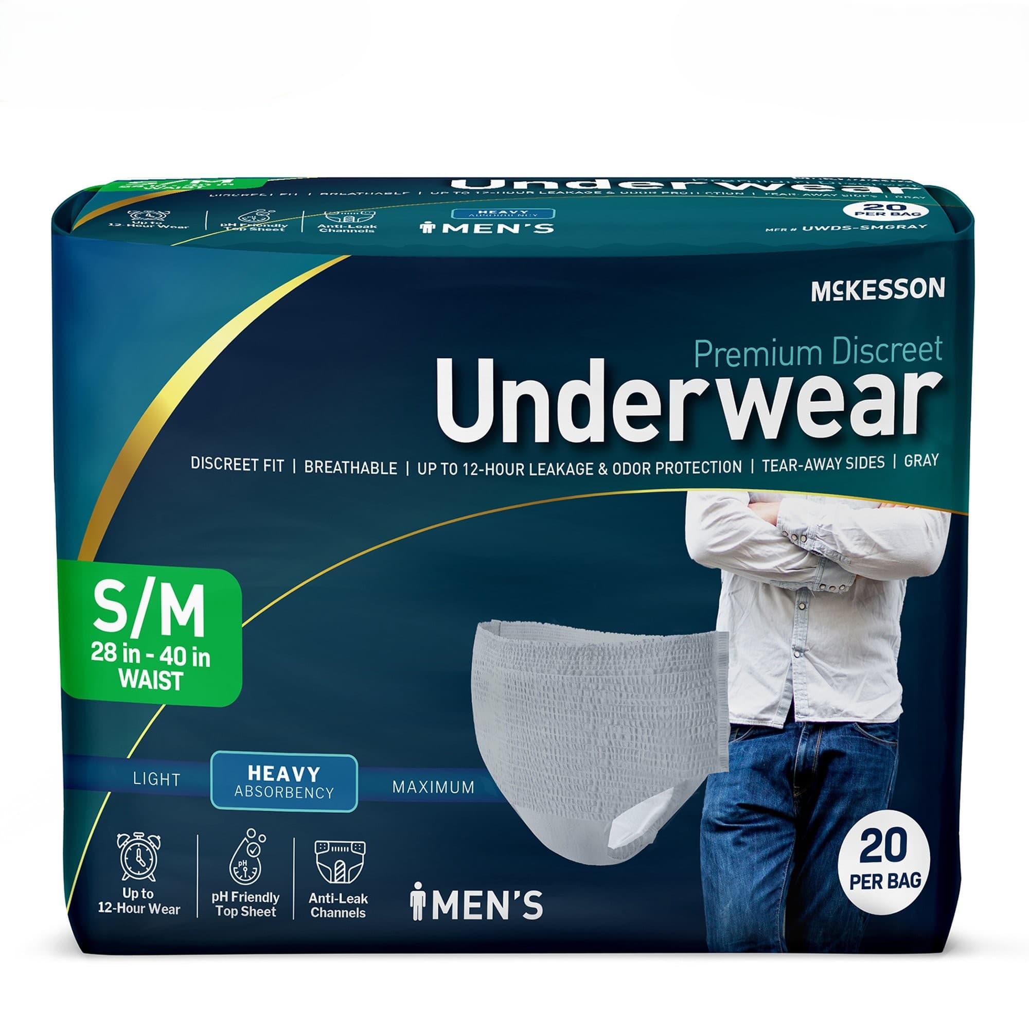 McKesson Premium Discreet Underwear, Heavy Absorbency