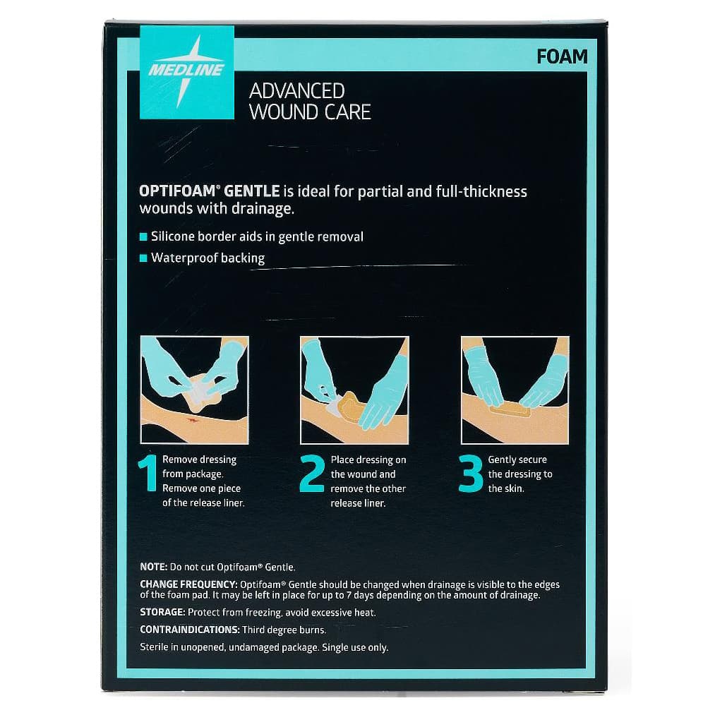 Optifoam Gentle Silicone Bordered Foam Dressing, Sterile - Image 3