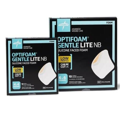 Optifoam Gentle Lite Silicone Faced Non-bordered Foam Dressing, Sterile - Image 1
