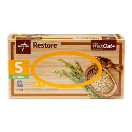 Restore Exam Glove Ivory Neutral Beaded Cuff 2 mil to 4 mil Range, Small - Case of 2500 - Image 1