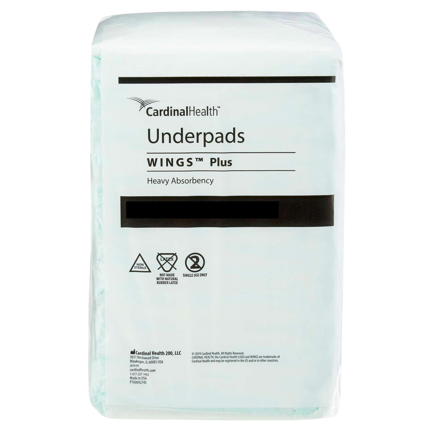 Cardinal Health Wings Plus Heavy Absorbency Underpads