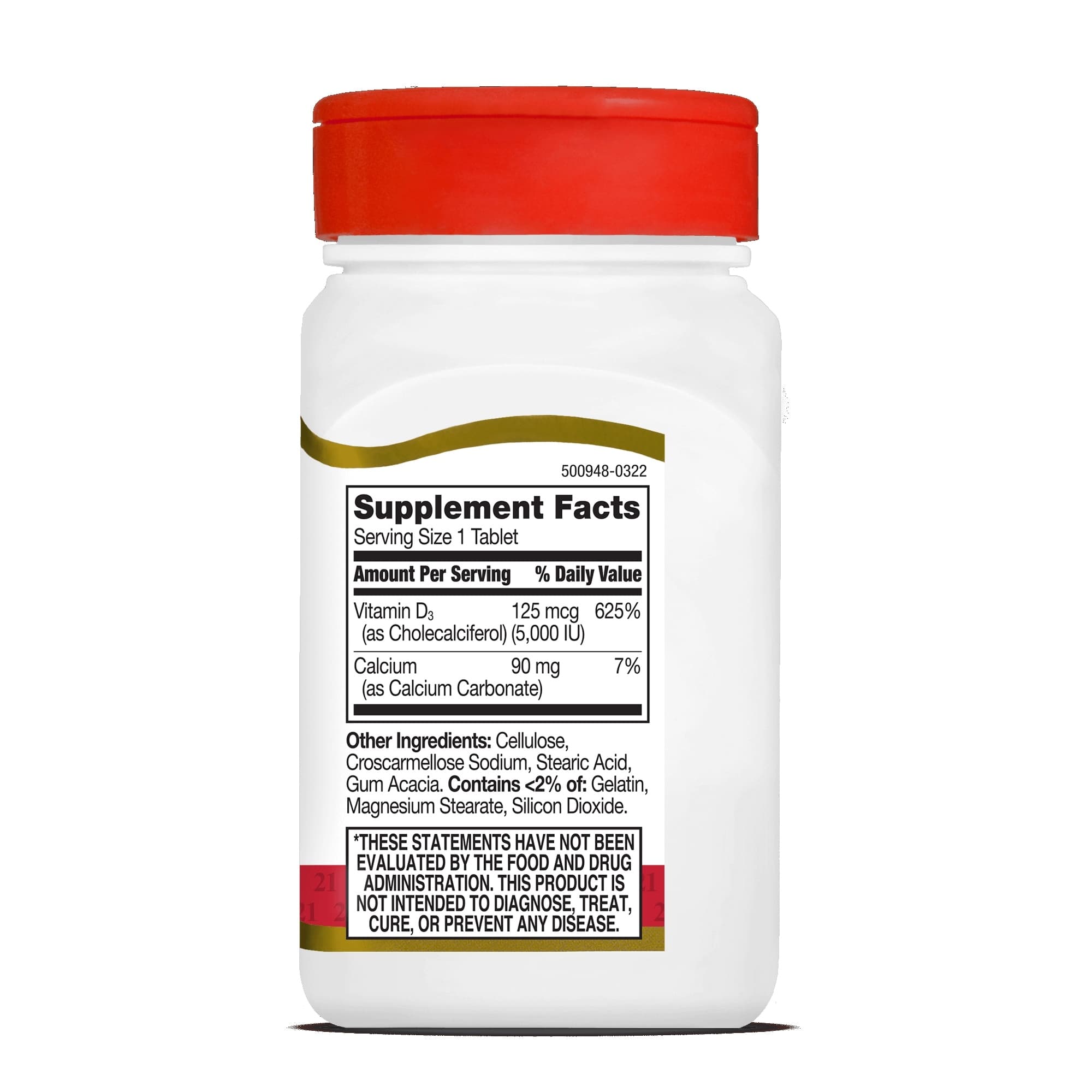 21st Century Vitamin D3 Tablets, 125 mcg - Bottle of 110 - Image 3