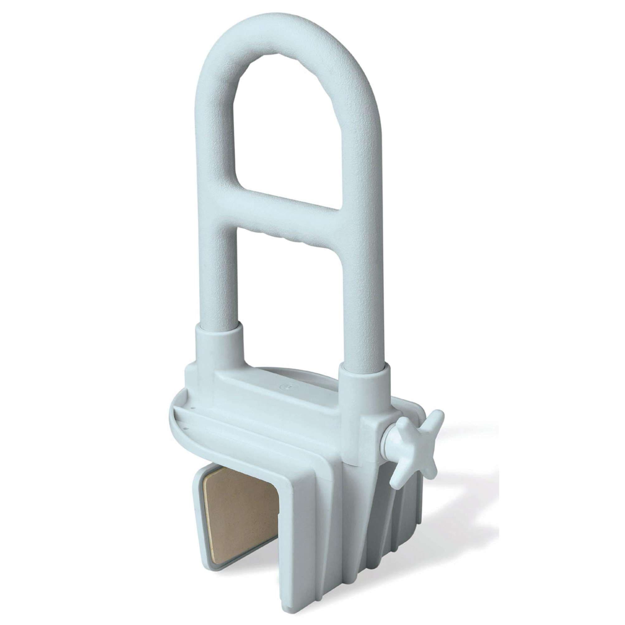 Medline Deluxe Bathtub Grab Bar with Microban, Gray - Image 1