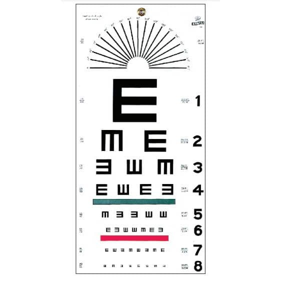 Grafco Illiterate and Tumbling E Eye Chart