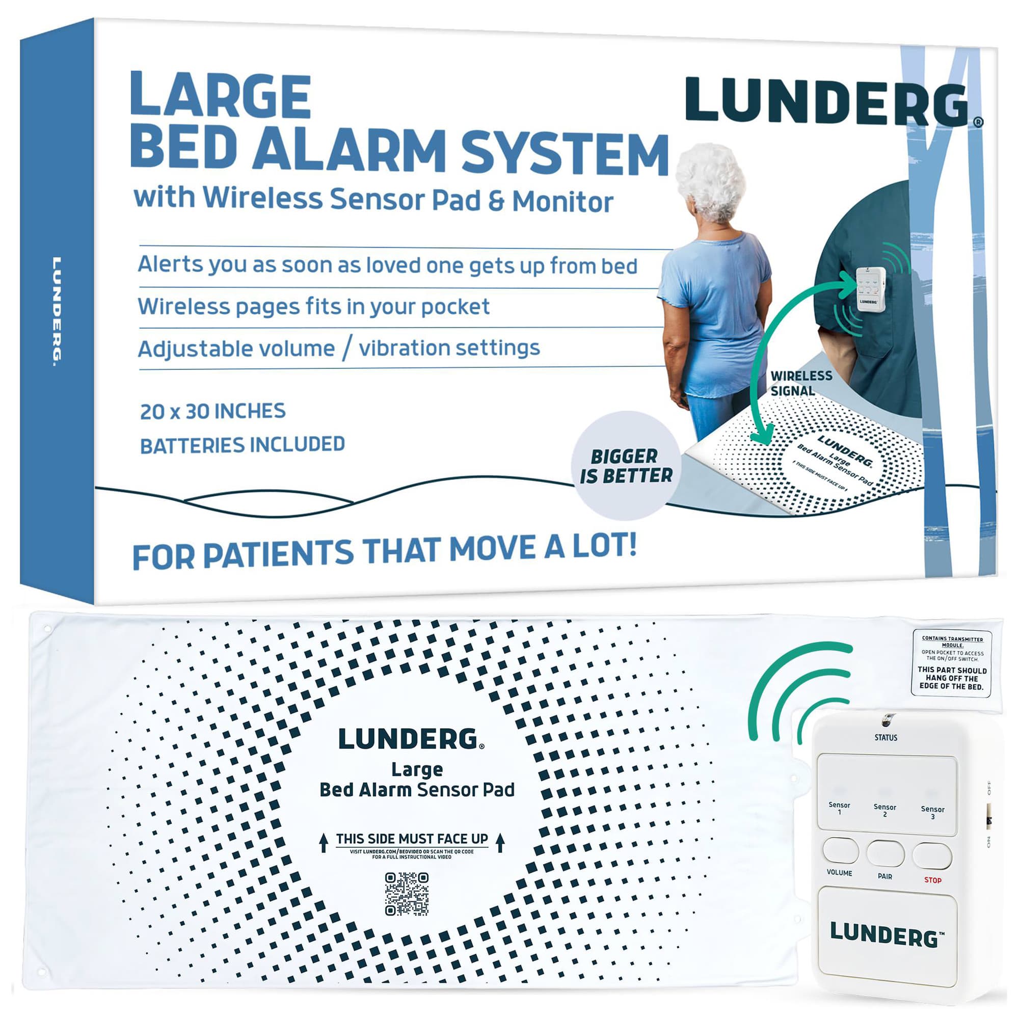 Lunderg Bed Alarm System for Elders with Wireless Sensor Pad and Monitor, Large Standard - Image 1