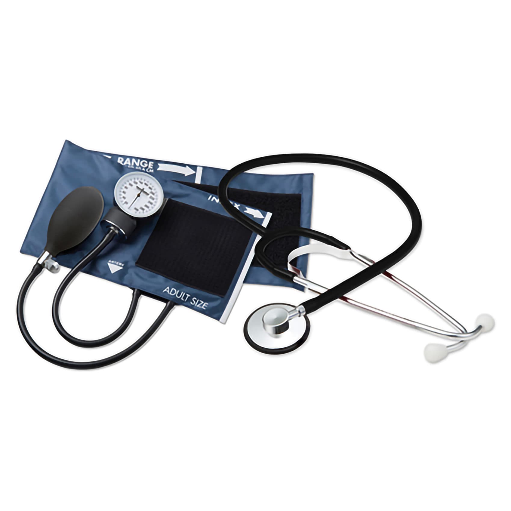 McKesson Reusable Aneroid Stethoscope Set Pocket Aneroid Nylon Cuff Adult Cuff Dial Display