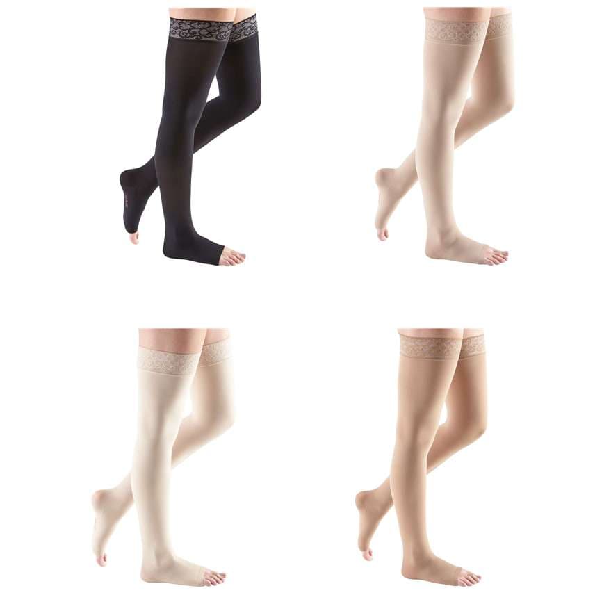 Mediven Comfort Thigh High Compression Stocking with Lace Silicone Top Band - Image 2