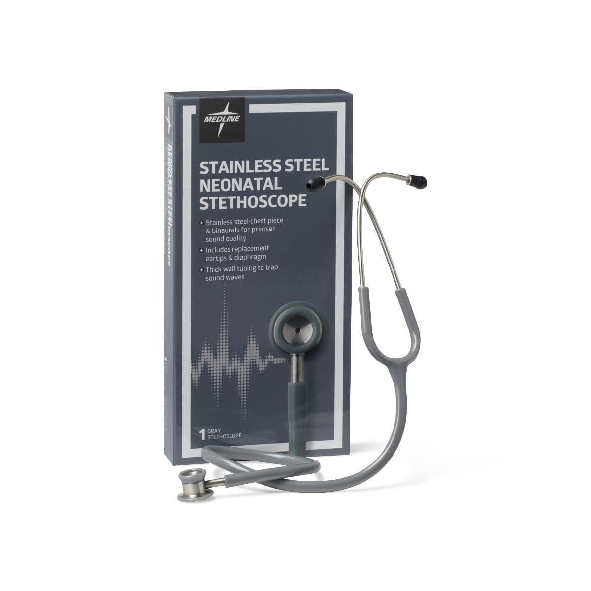 Medline Elite Stainless Steel Neonatal Stethoscope - Image 1