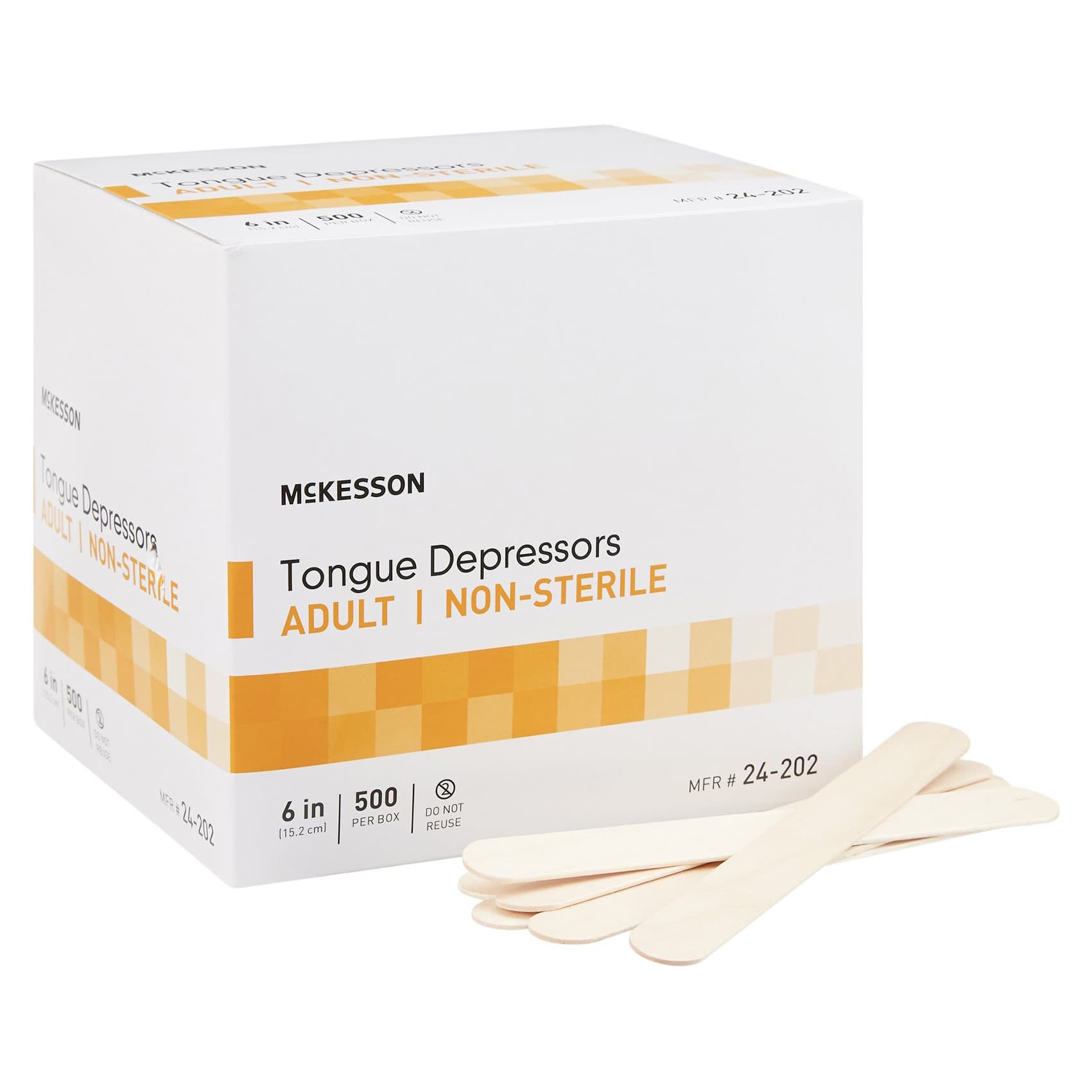 McKesson Adult Unflavored Tongue Depressors, 6 Inch