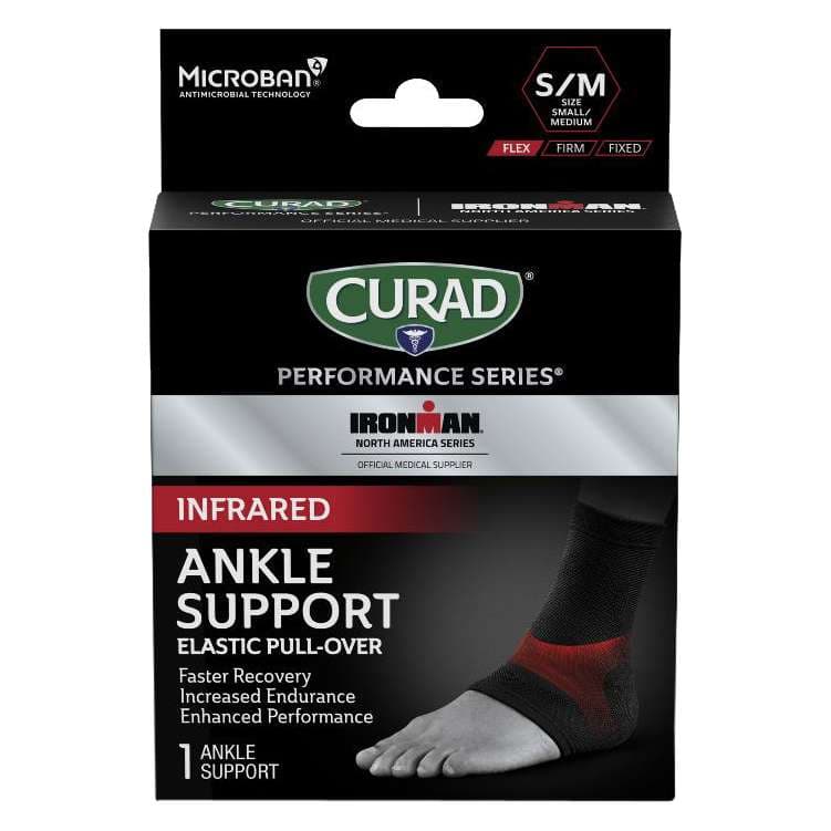 Curad Performance Series Ironman Infrared Elastic Ankle Support, Small-Medium - Case of 4 - Image 1