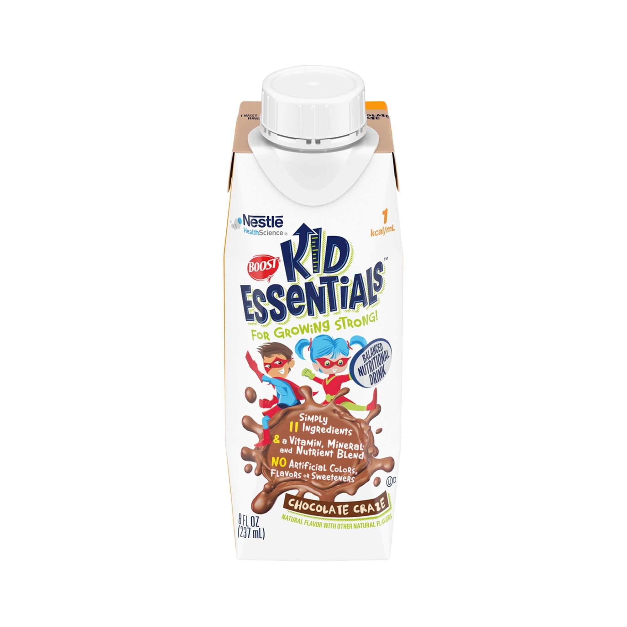 Boost Kid Essentials 1.0 Balanced Nutritional Drink, Chocolate Craze, 8 oz - Case of 24 - Image 1