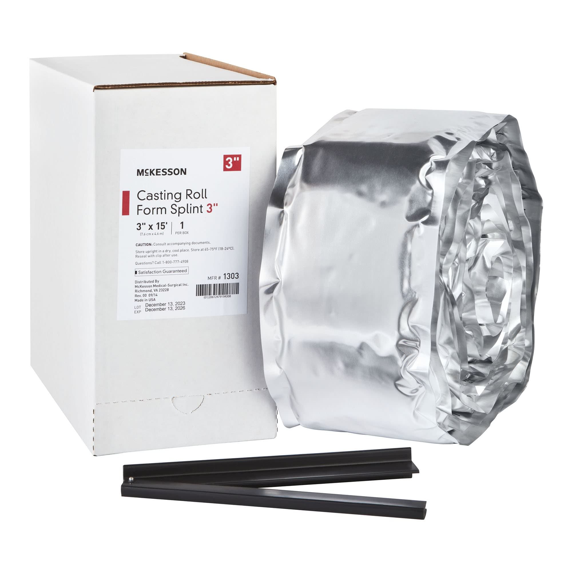 Mckesson Casting Roll Form Splints, White, 3 Inch x 15 Foot, Fiberglass - Box of 1 - Image 1