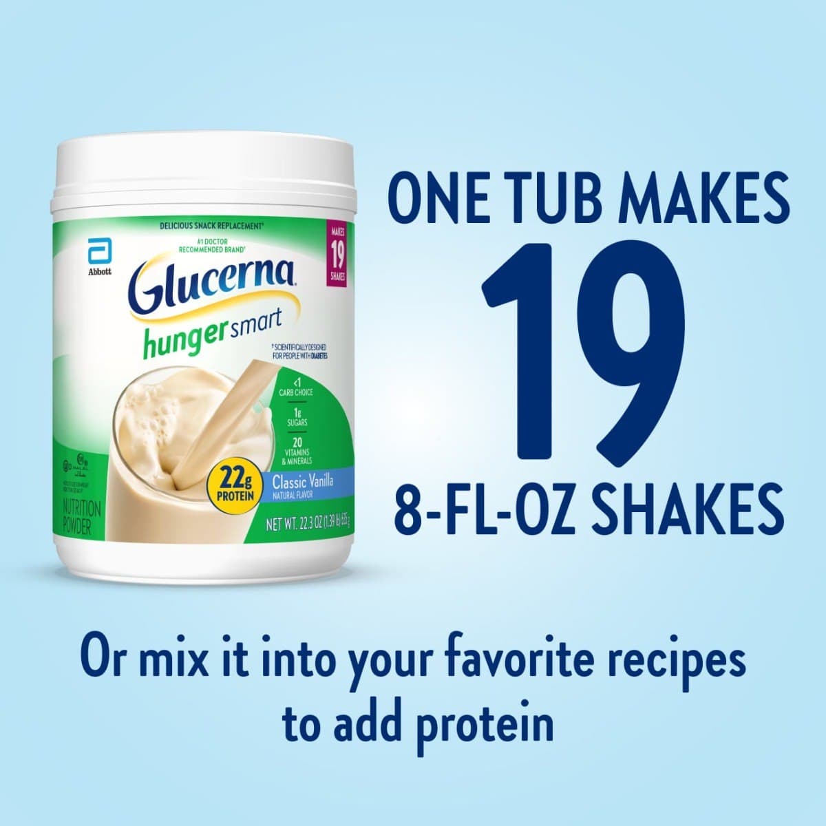 Glucerna Hunger Smart Oral Supplement, Homemade Vanilla, 22.3 oz - Case of 2 - Image 2