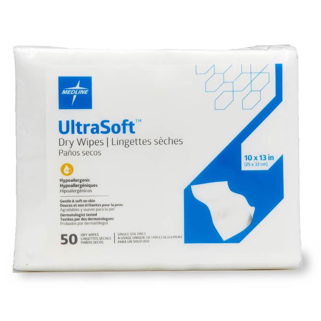 Medline UltraSoft Disposable Dry Cleansing Wipes - Image 1