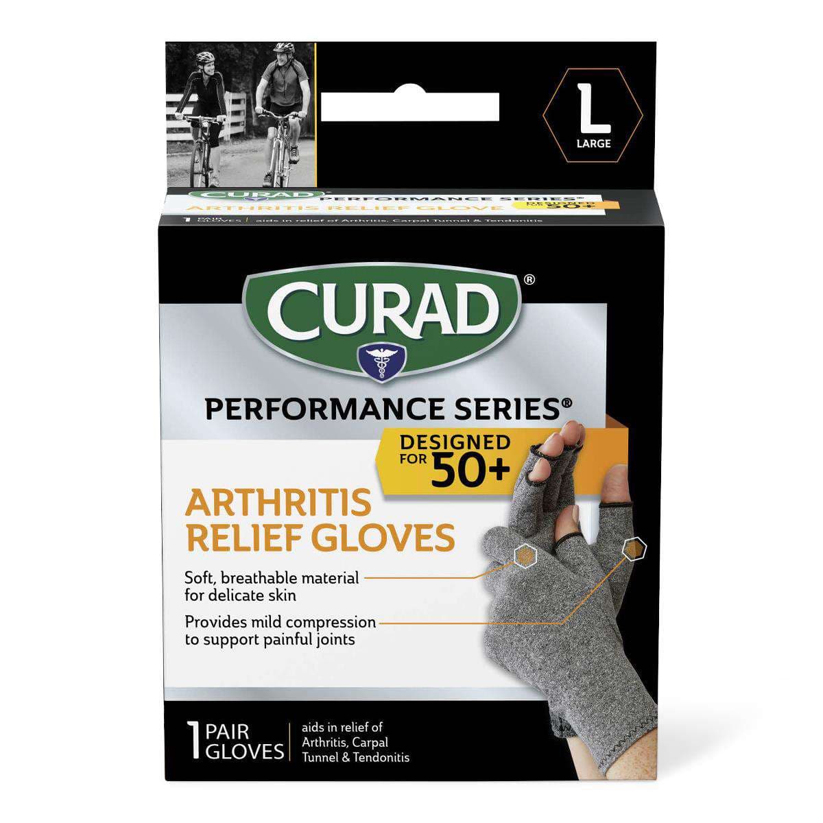 CURAD Performance Series 50+ Arthritis Support Gloves - Image 1