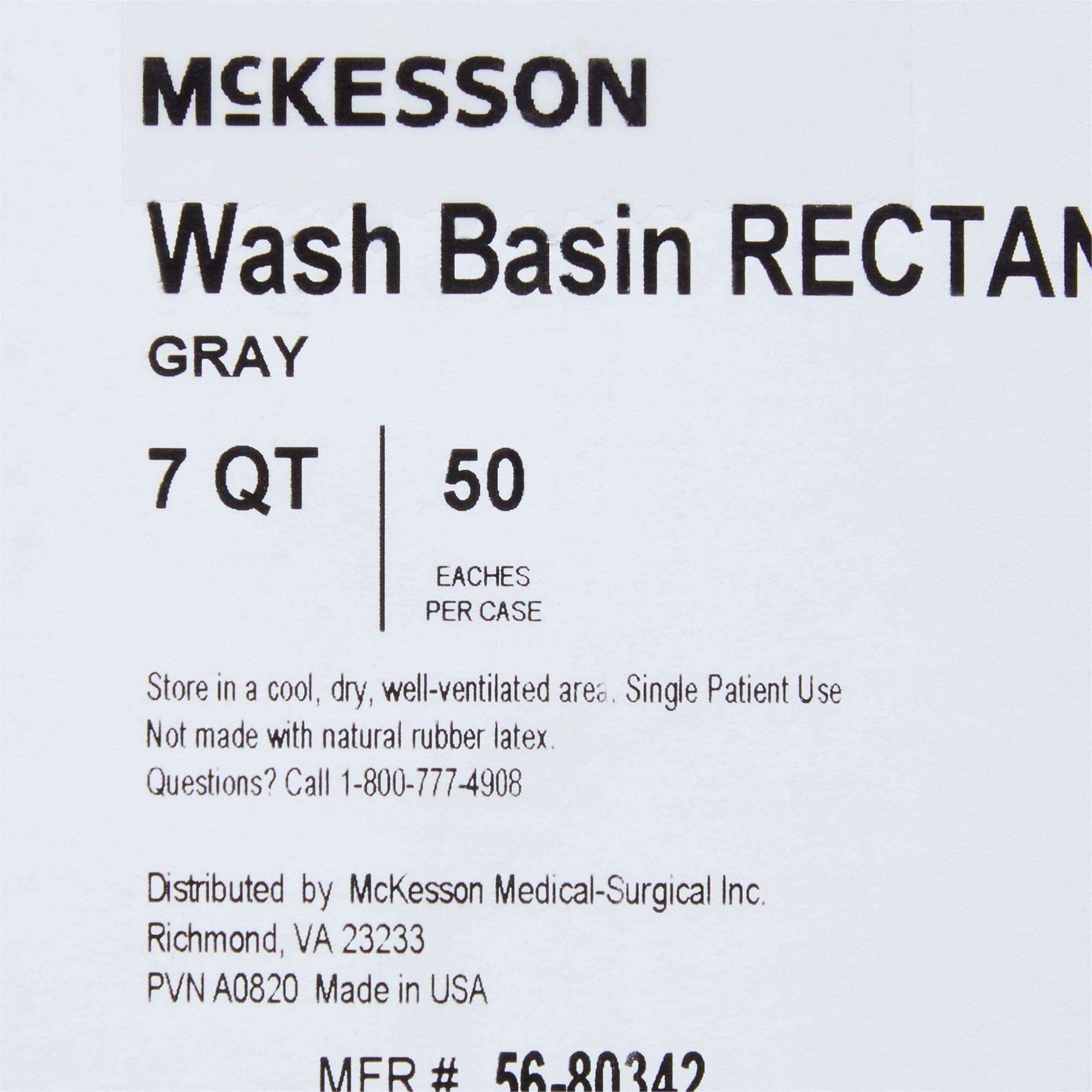 McKesson Wash Basin Graphite 5 D x 10 W x 13 L Inch Rectangle, NonSterile - Image 6