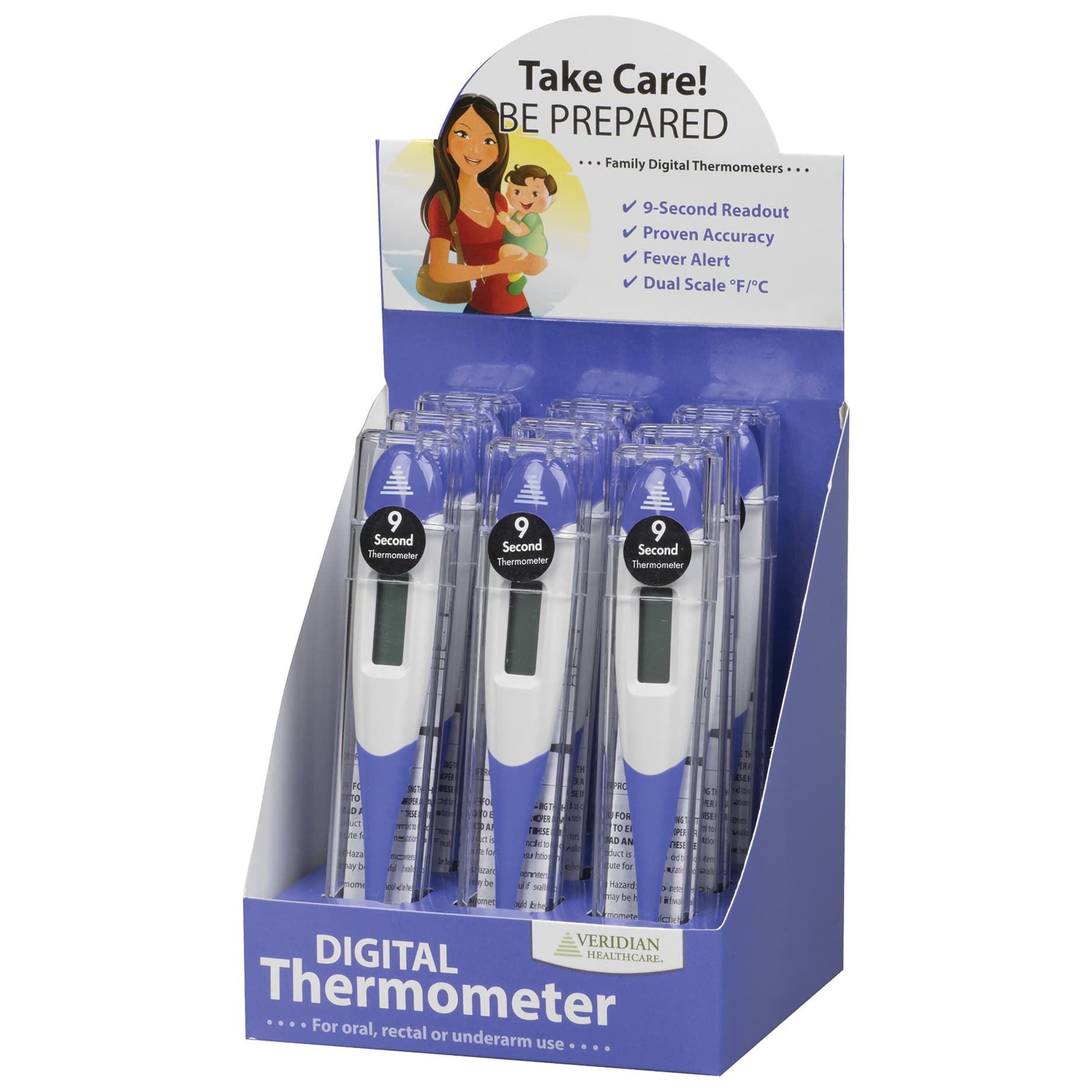 Veridian Flex-Tip Digital Stick Thermometer, Oral/Rectal/Axillary - Image 3