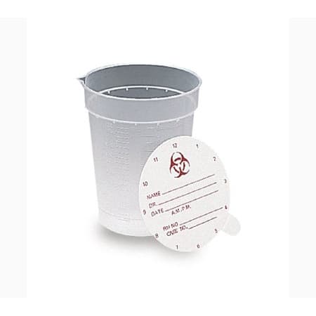 Vollrath Graduated Specimen Container, Transparent, 30 x 36 Inch - Sleeve of 25 - Image 1